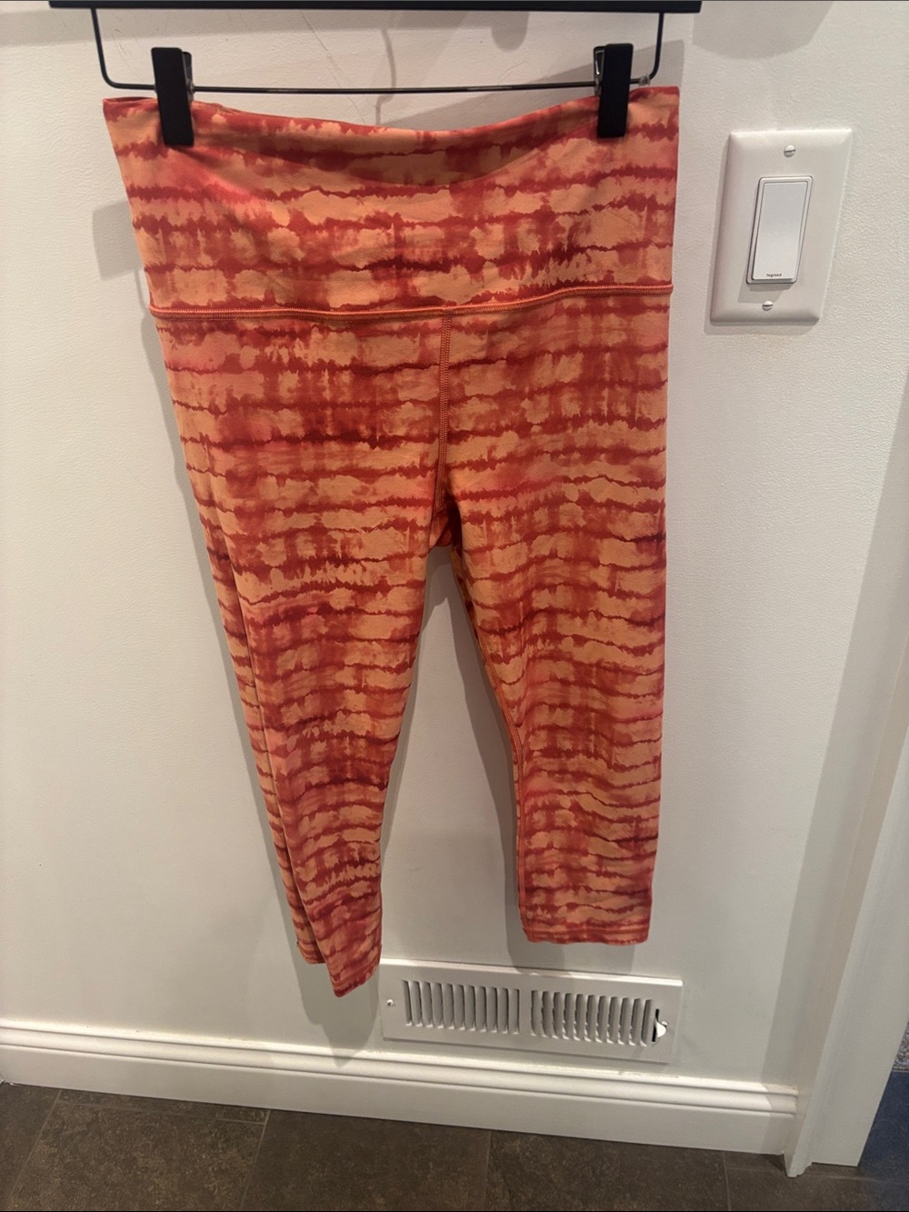 Athleta Orange and Yellow Tie-Dye Capri Leggings